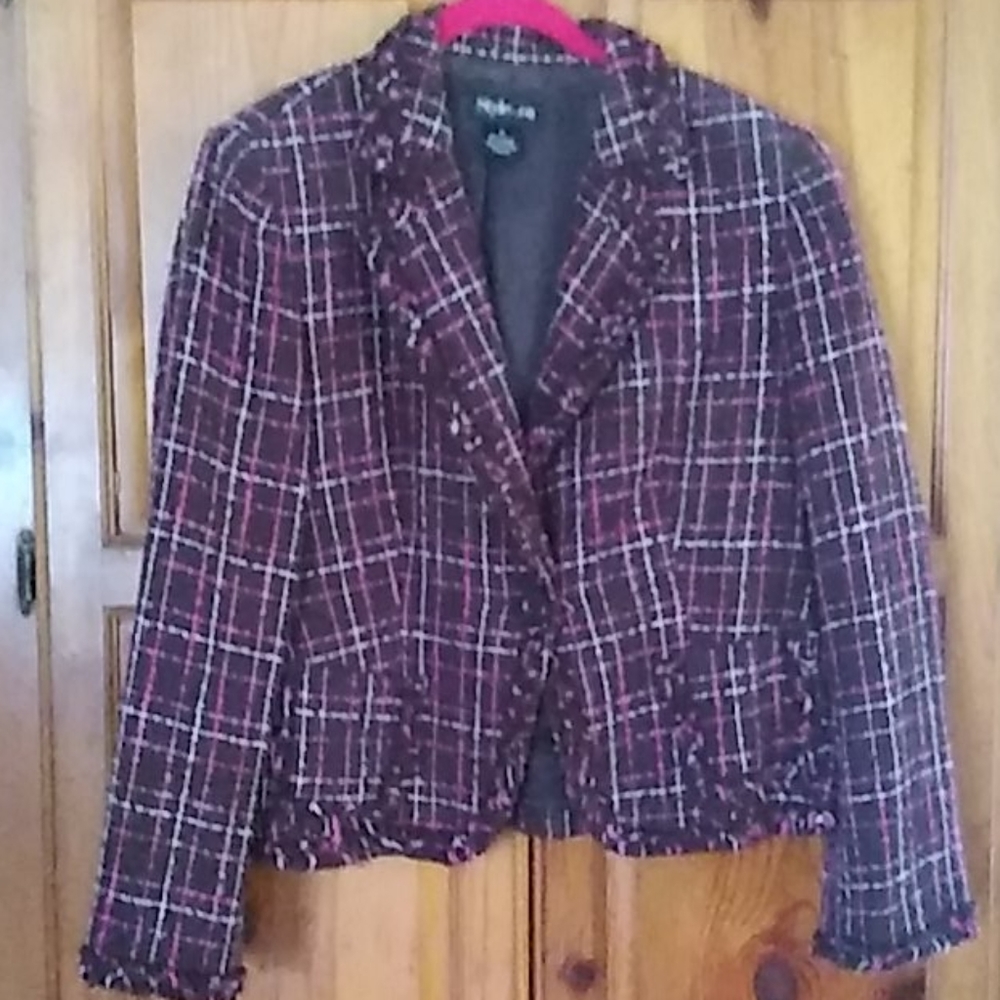 Style&co. Brown, Pink and White Blazer Size 16
